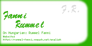 fanni rummel business card